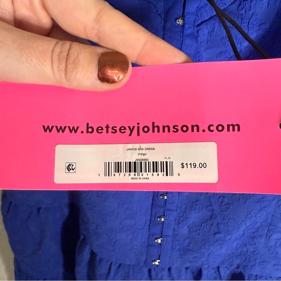 NWT Betsey Johnson Janice Mini Dress Bright Blue Size Large - Picture 5 of 6